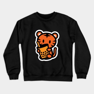 Year Of The Tiger Boba Bubble Tea Bambu Brand Asian Food Drink Cute Animal Crewneck Sweatshirt